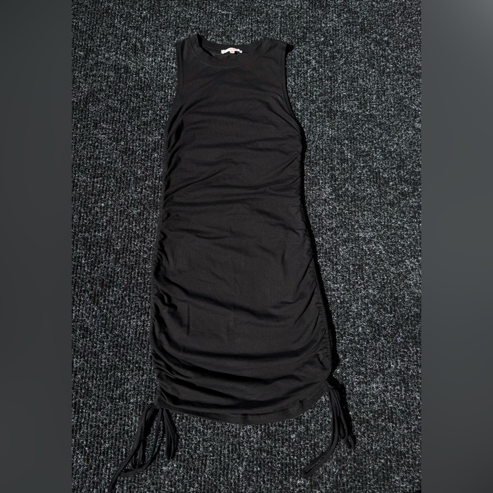 Black lottie moss double cinched mini dress